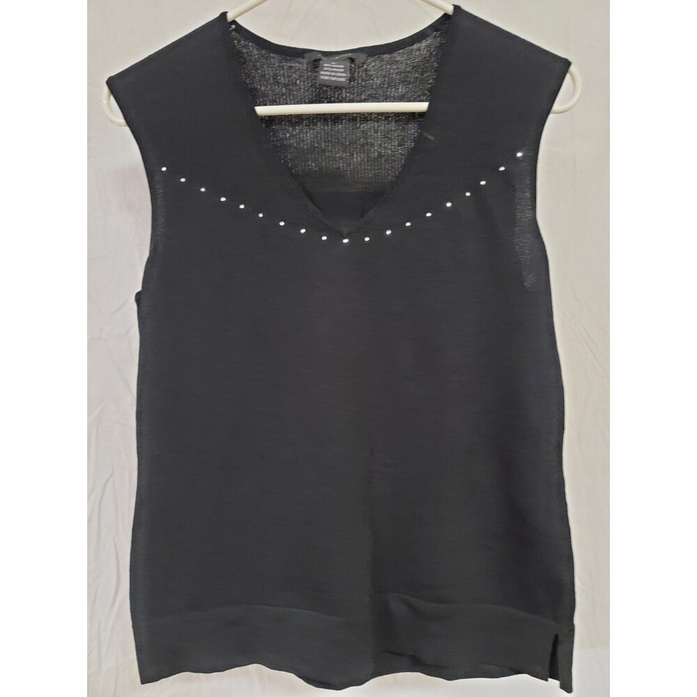 NWOT!! The limited Black sleeveless dress shirt with emblishments